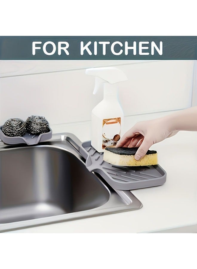 HOMESTAR [1PC Non-Slip Soap Tray Holder] 1PC Silicone Soap Tray Holder - Non-Slip, Easy Clean, Space-Saving Kitchen Sink Tray Organizer For Soap, Sponges, And More - Durable, Heat-Resistant, And Dishwasher Safe - Image 3