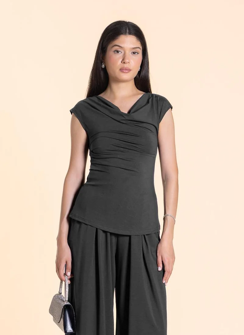 SHAPES SOFT COWL NECK TOP SET