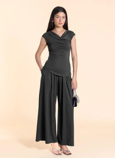 SHAPES SOFT COWL NECK TOP SET