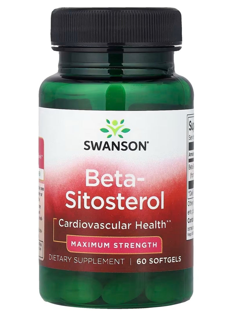 Swanson, Beta-Sitosterol, Maximum Strength, 60 Softgels (160 mg per Softgel)