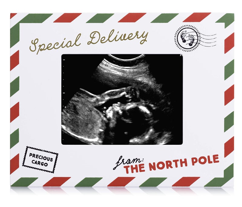 pearhead Pearhead Special Delivery Christmas Sonogram Frame for Expecting Mom Holiday Pregnancy Announcement GenderNeutral Baby Holiday Dcor Ulrasound Keepsake Frame