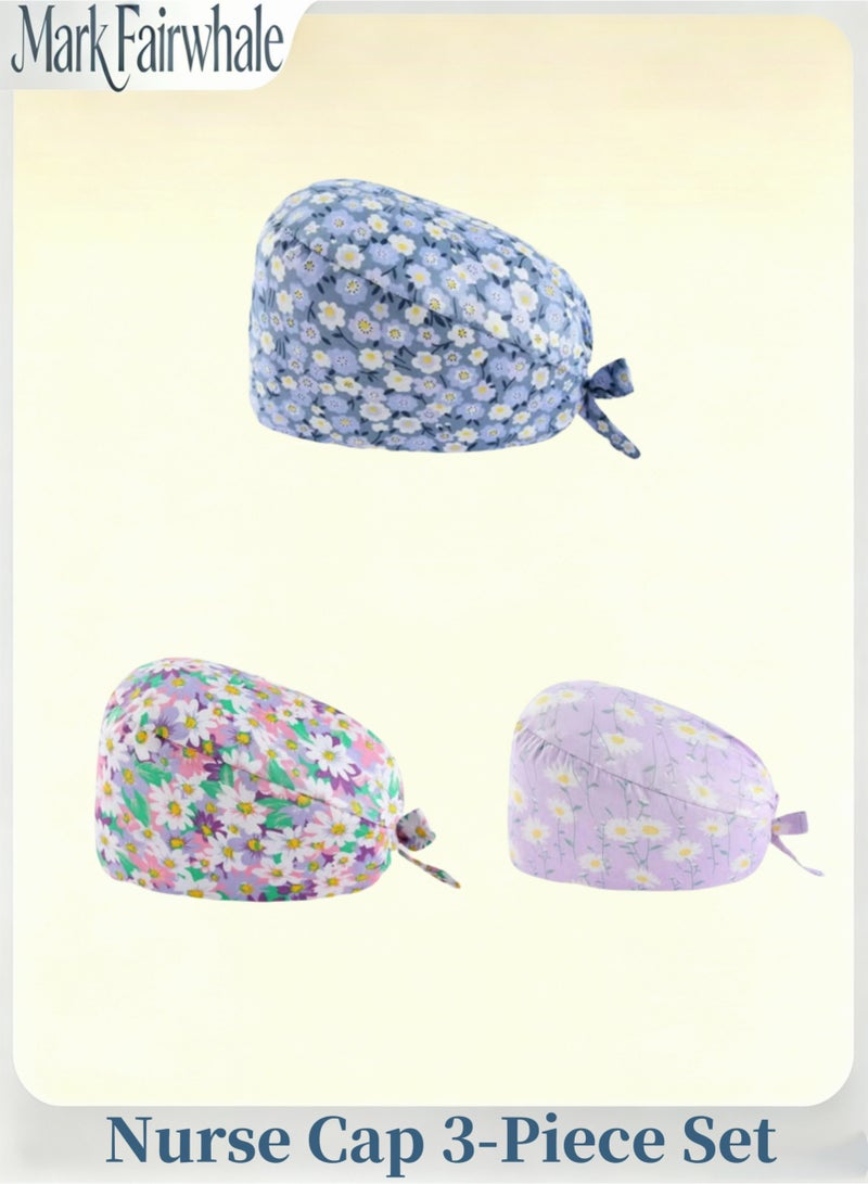 Mark Fairwhale New Small Floral Print Three Piece Medical Work Cap - Image 1