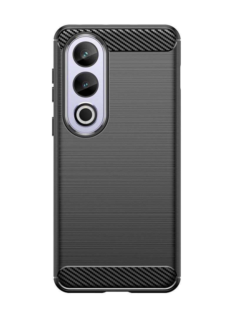 OnePlus ACE 3V 5G 5G Rugged Shield Cover – Black. Brushed carbon fiber texture, shockproof TPU, anti-slip, slim, and lightweight for durable protection. - Image 3