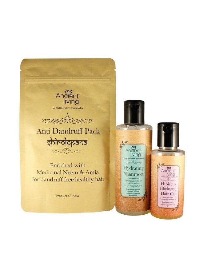 Ancient Living Ancient Living Organic Anti - Dandruff Combo pack - For a dandruff free healthy hair (Hair oil, Shampoo, Hair pack)  - Image 1