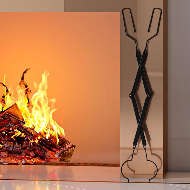 Loquat Arc Design Fireplace Tools, 26'' Firewood Tongs Log Grabber with Handcrafted Wrought Iron for Indoor Fireplace/Outdoor Fire Pit Campfire - Image 5