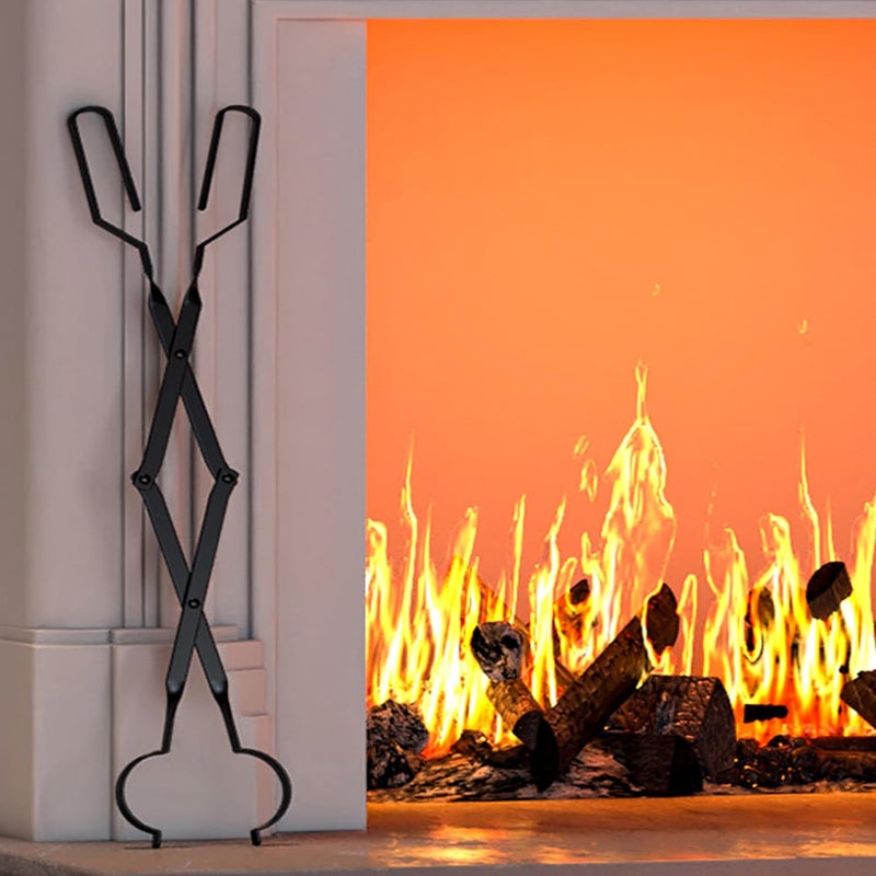 Loquat Arc Design Fireplace Tools, 26'' Firewood Tongs Log Grabber with Handcrafted Wrought Iron for Indoor Fireplace/Outdoor Fire Pit Campfire - Image 3
