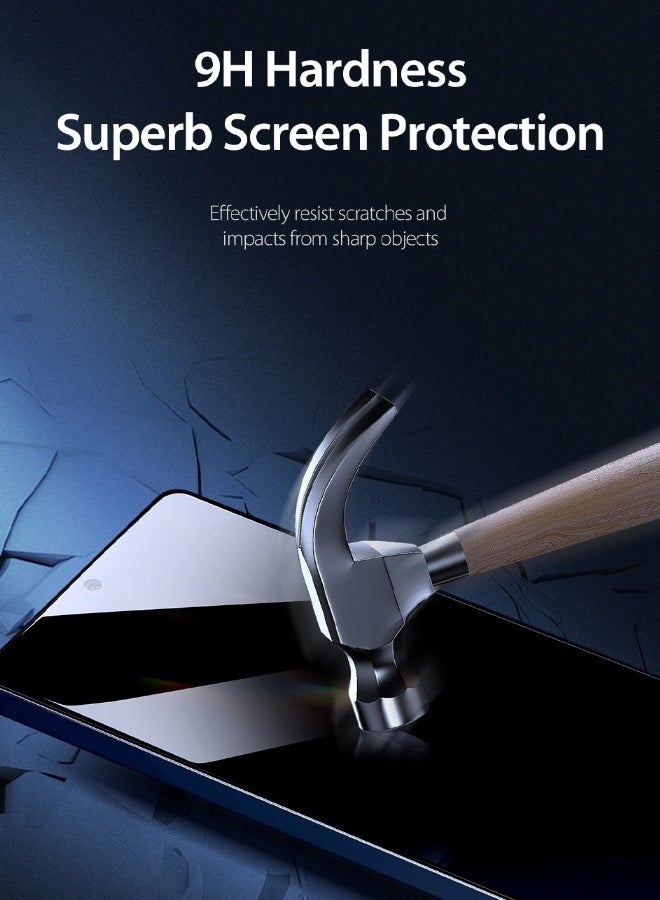 Glass 2 Pack Samsung Galaxy S25 Ultra Privacy Screen Protector, [30° Anti-Spy][Fingerprint Unlocking][9H Hardness][Bubble Free][Anti Scratch] Full Coverage Tempered Screen Protector for Samsung S25 Ultra 6.9 inch (Boxed, 2PCS) - Image 4
