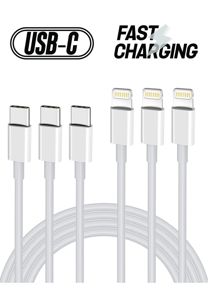 ELTRAZONE - USB C to Lightning Cable 3PACK 2M Fast Charger Cable, iPhone Charger Cord Compatible with iPhone 14/13/12/11 Pro Max/XS MAX/XR/XS/X/8/7/Plus - Image 1