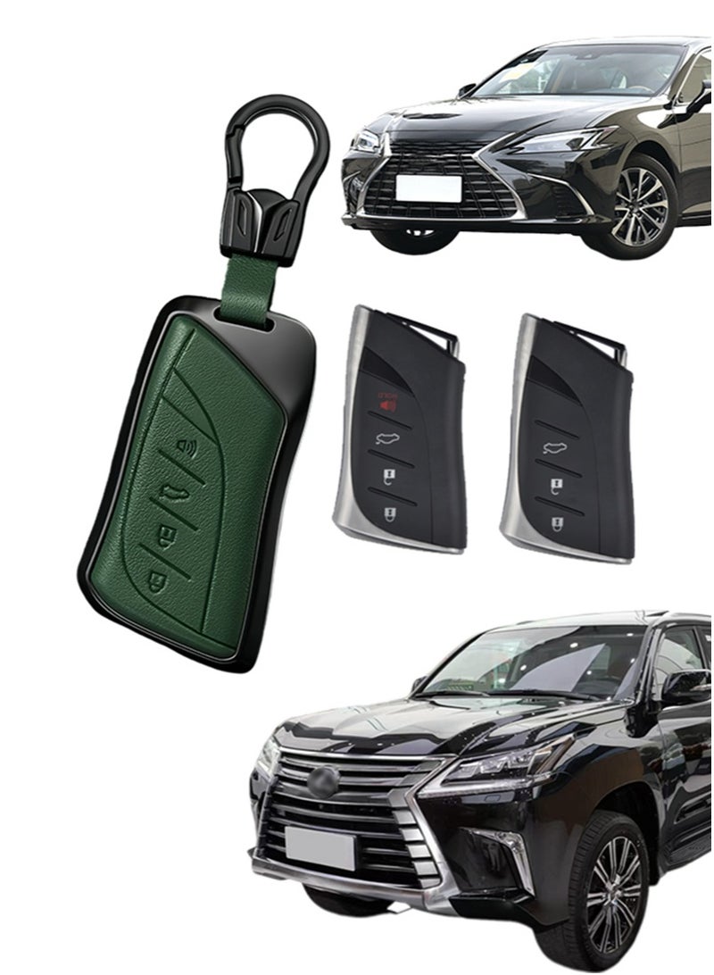 Car key cover, suitable for Lexus, perfectly wraps car keys, high-end, drop-resistant, material: first layer cowhide and aluminum alloy. - Image 1