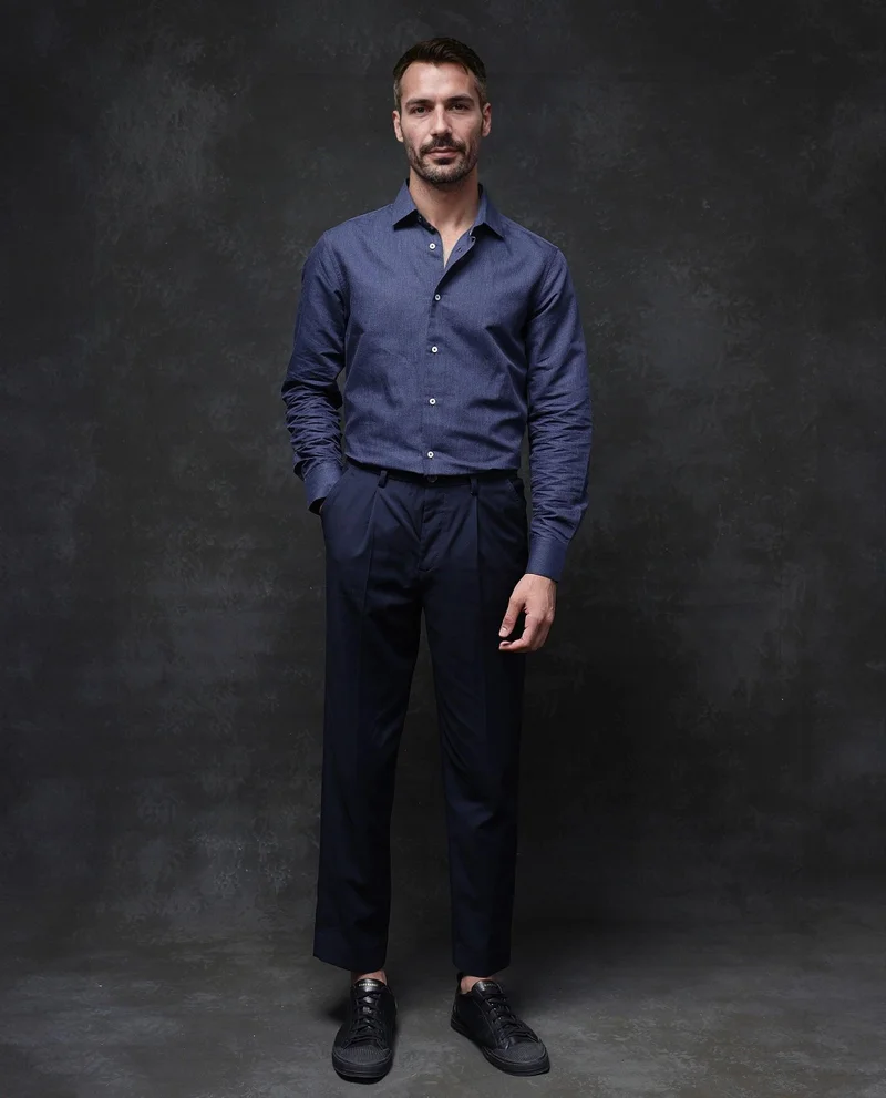Rare Rabbit Men's Textured Business Plain Shirt