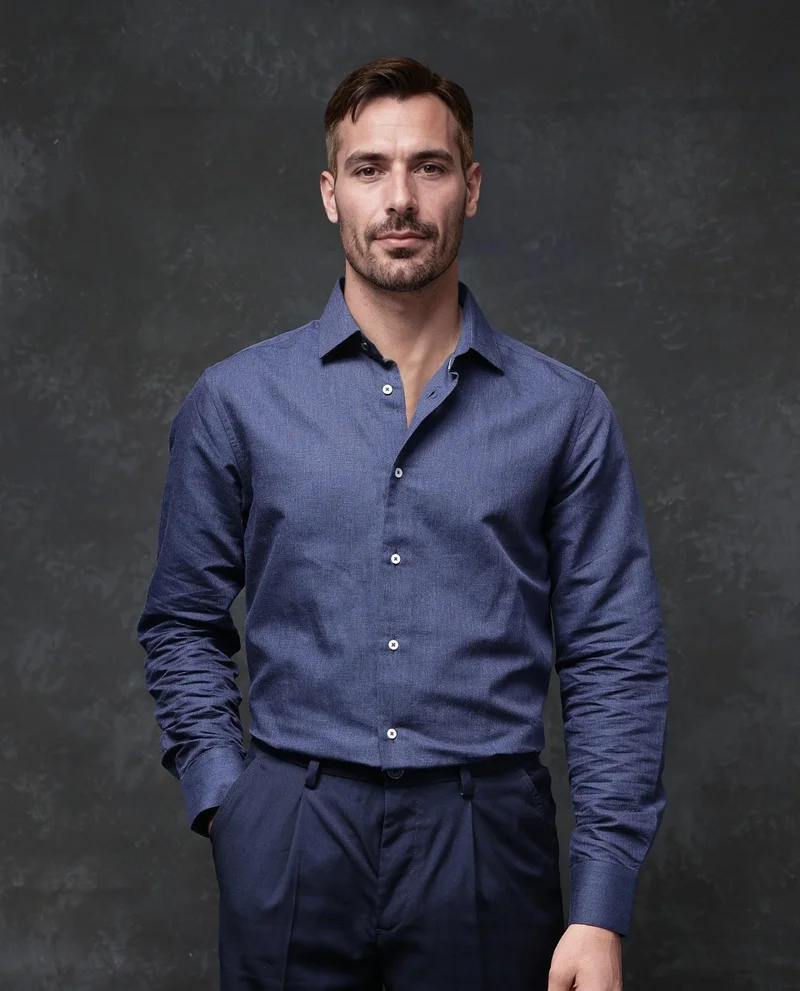 Rare Rabbit Men's Textured Business Plain Shirt