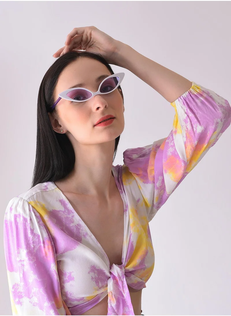 Haute Sauce Purple Lens Purple Cateye Sunglasses
