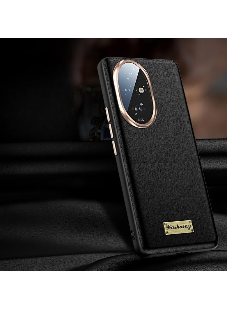 general Leather Case for Honor 200 Pro 5G (2024),Frosted Anti-fingerprint Phone Protective Cover with Lens Protection,Anti-fall Protective Back Cover - Image 1