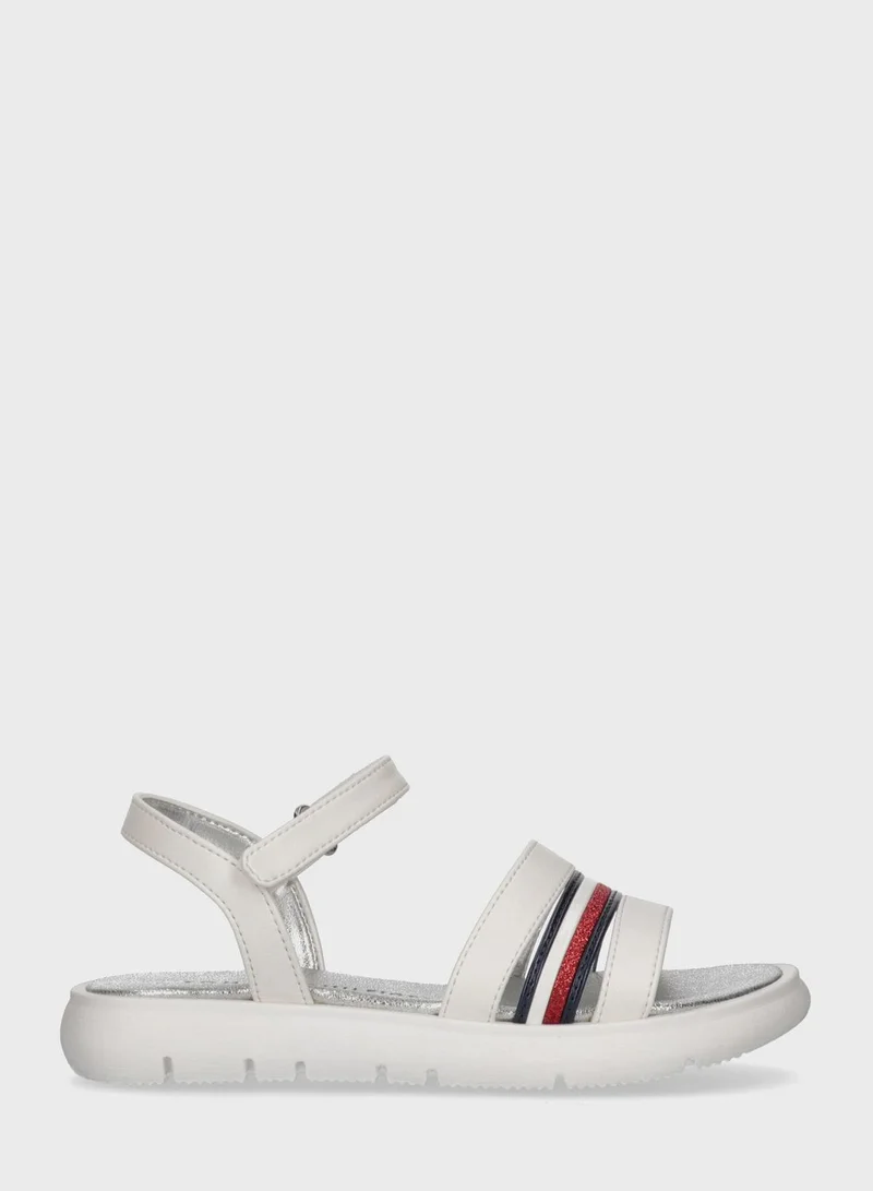 TOMMY HILFIGER Kids Striped Velcro Sandals