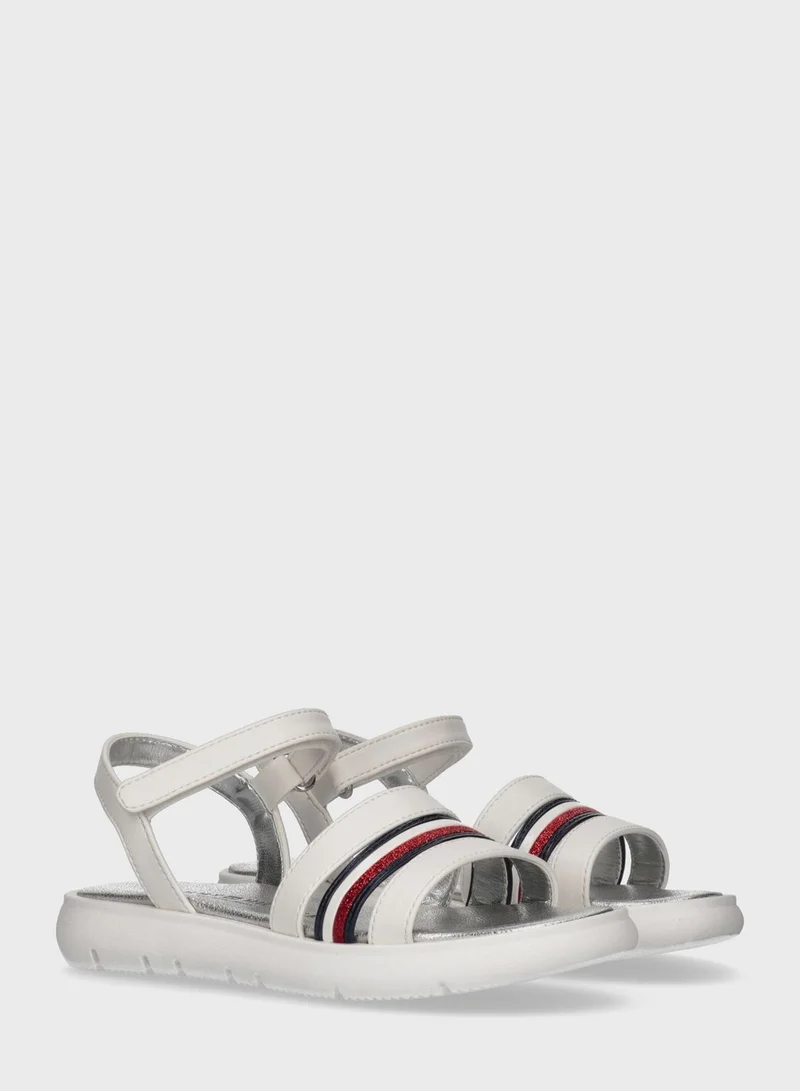 TOMMY HILFIGER Kids Striped Velcro Sandals