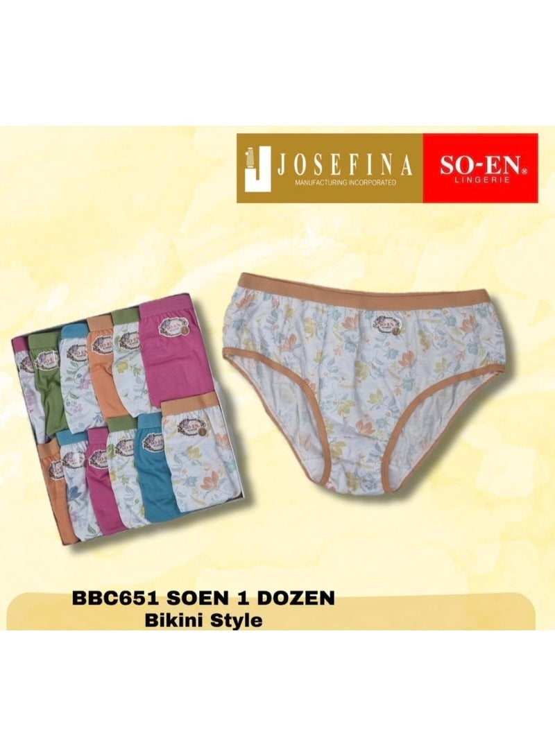 SOEN BBC 12PC BIKINI PANTY PRINTED RAMDOM DESIGN - Image 1