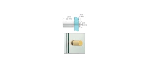 CRL C.R. LAURENCE SDK212CH CRL Chrome Cylinder Style Single-Sided Shower Door Knob - Image 5