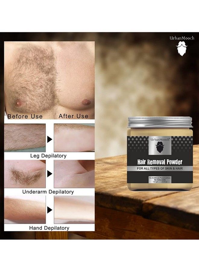 UrbanMooch مسحوق إزالة الشعر الطبيعي والعضوي للرجال والنساء لجميع أنواع البشرة والشعر 100 جرام - Image 4