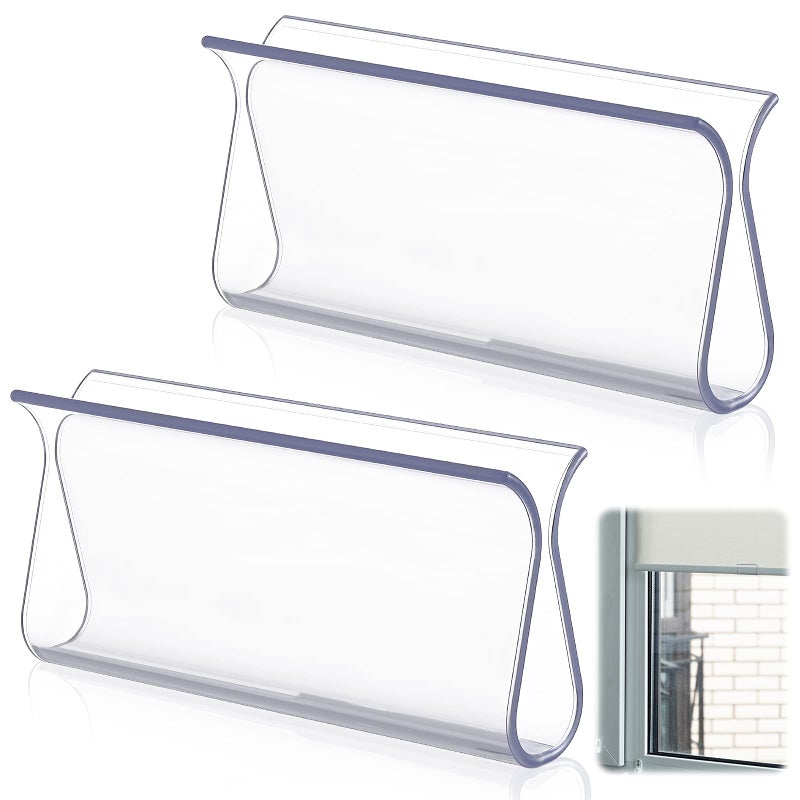 Chunful 2 Pieces Window Shade for Roller Pull Down Roller Shades Handle Blinds for Windows Grips Plastic Hem Grip Hardware for Home Rv Rolling Curtain Accessories Clear 