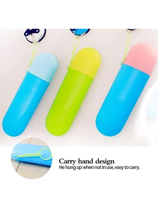PUTHAK Toothbrush Paste Holder Case Covered Travel Camping Bathroom Cup Box Tooth Mug Pack of 2, Plastic - Image 5