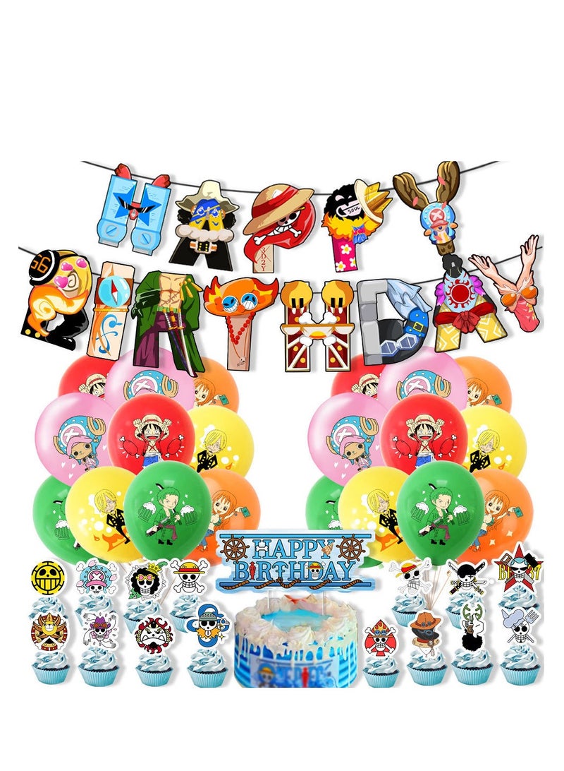40 Pcs One Piece Theme Birthday Decorations for Children's Birthday Party Supplies - Image 1
