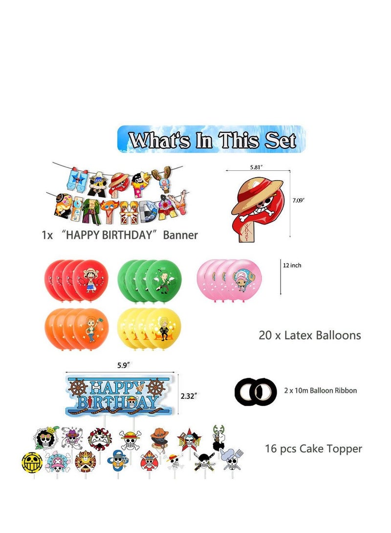 40 Pcs One Piece Theme Birthday Decorations for Children's Birthday Party Supplies - Image 2