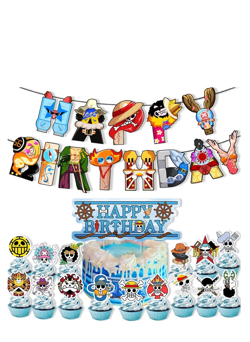 40 Pcs One Piece Theme Birthday Decorations for Children's Birthday Party Supplies - Image 4