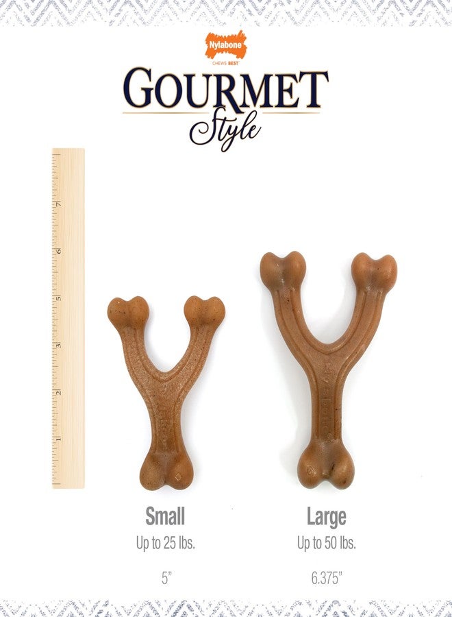 Nylabone Gourmet Style Wishbone Strong Chew Toy for Dogs, Bacon Flavor, Small - Up to 25 lbs, 1 Count - Image 4
