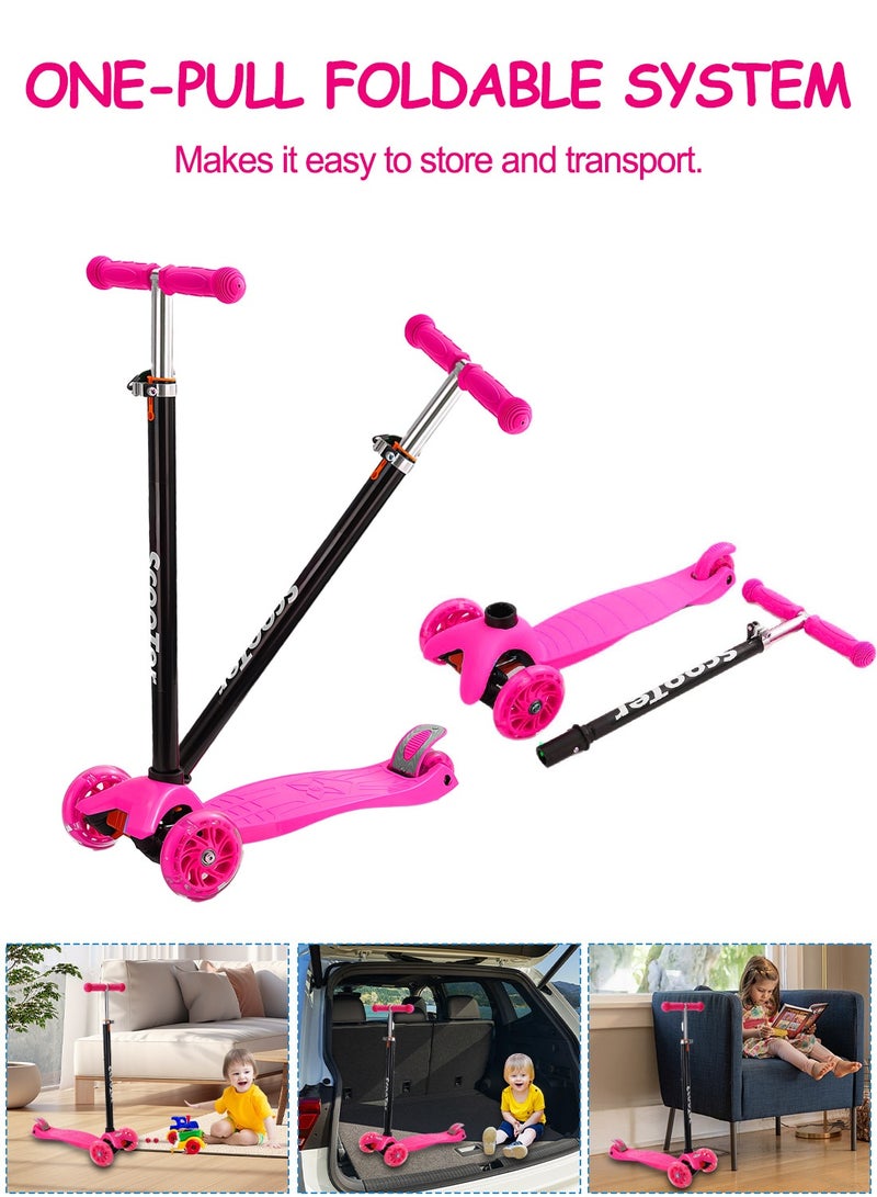 MaBaby Kids Kick Scooter, with Flashing Light Wheels and 3 Height Adjustable Handle, 3-Wheel Kids Scooter for 7+ Years Teens Boys and Girls - Image 5