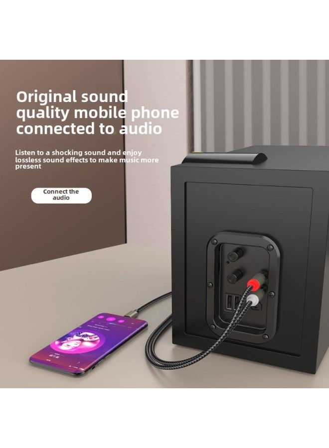 Audio Line One Half Aux3.5mm To Double Lotus Mobile Phone Computer And Power Amplifier Rca Audio Connection Line Red And White-Color:0.5m -classic Plastic Shell [lossless Sound Quality] 5% User Choices  - Image 4