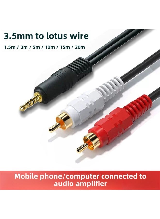Audio Line One Half Aux3.5mm To Double Lotus Mobile Phone Computer And Power Amplifier Rca Audio Connection Line Red And White-Color:0.5m -classic Plastic Shell [lossless Sound Quality] 5% User Choices  - Image 1