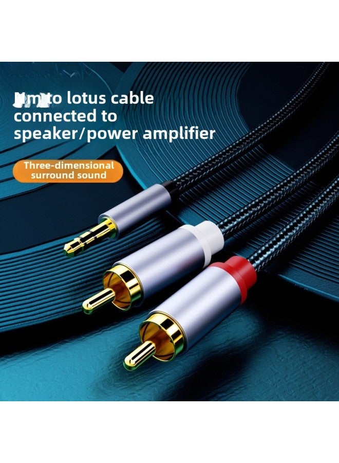 Audio Line One Half Aux3.5mm To Double Lotus Mobile Phone Computer And Power Amplifier Rca Audio Connection Line Red And White-Color:0.5m -classic Plastic Shell [lossless Sound Quality] 5% User Choices  - Image 2