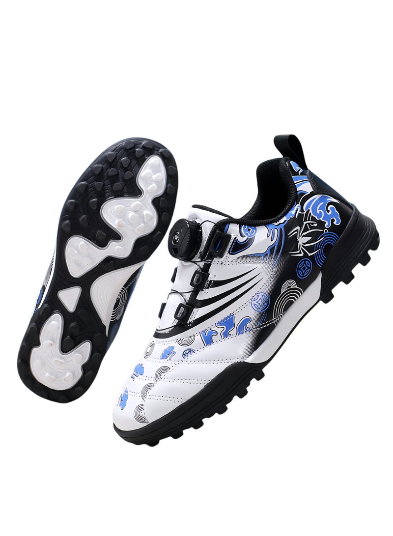 SKT Shiketro Kids Soccer Shoes with Rotating Cleats for Boys and Girls with Long Spikes Students Boys and Girls Artificial Turf Training Competition Sneakers  - Image 1