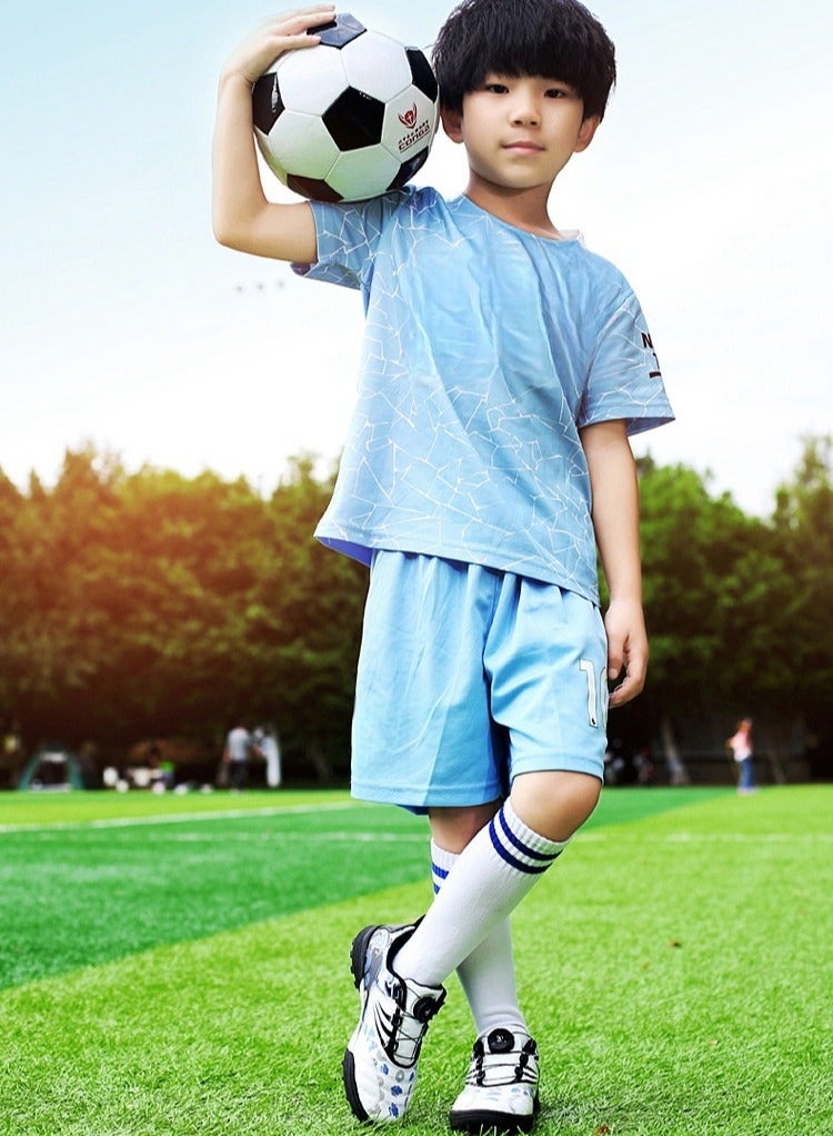 SKT Shiketro Kids Soccer Shoes with Rotating Cleats for Boys and Girls with Long Spikes Students Boys and Girls Artificial Turf Training Competition Sneakers  - Image 3