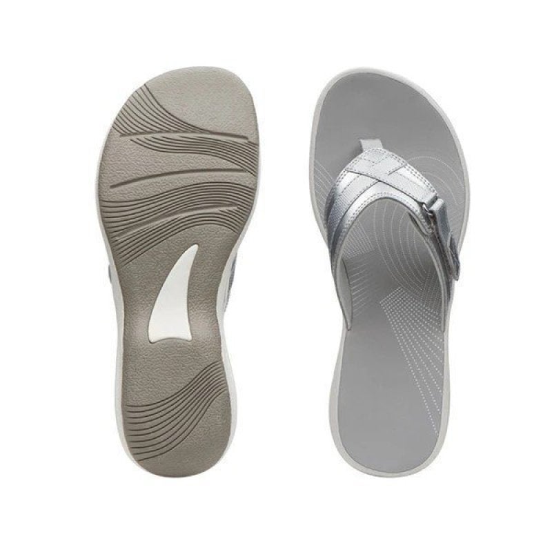 2020 summer new casual flip-flops women's foreign trade large size 43 sandals women's spot Silver 43 - Image 1