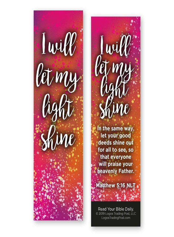 Logos Trading Post Children and Youth Bookmark, I Will Let My Light Shine, Matthew 5:16, Pack of 25, Handouts for Classroom, Sunday School, and Bible Study - Image 2