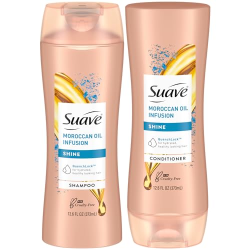 Suave Moroccan Oil Infusion Shampoo & Conditioner Set - Argan Oil for Damaged, Dry Hair, Shine & Healthy Locks, 12.6 Oz (2 Pieces) - Image 1