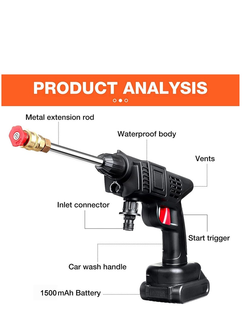 Generic - 48V Cordless Portable Washer Electric High Pressure Cleaner Machine with Rechargeable Battery,Foam Bottle,Nozzles Hose for Washing Cars, Watering Flowers, Cleaning Floors - Image 1