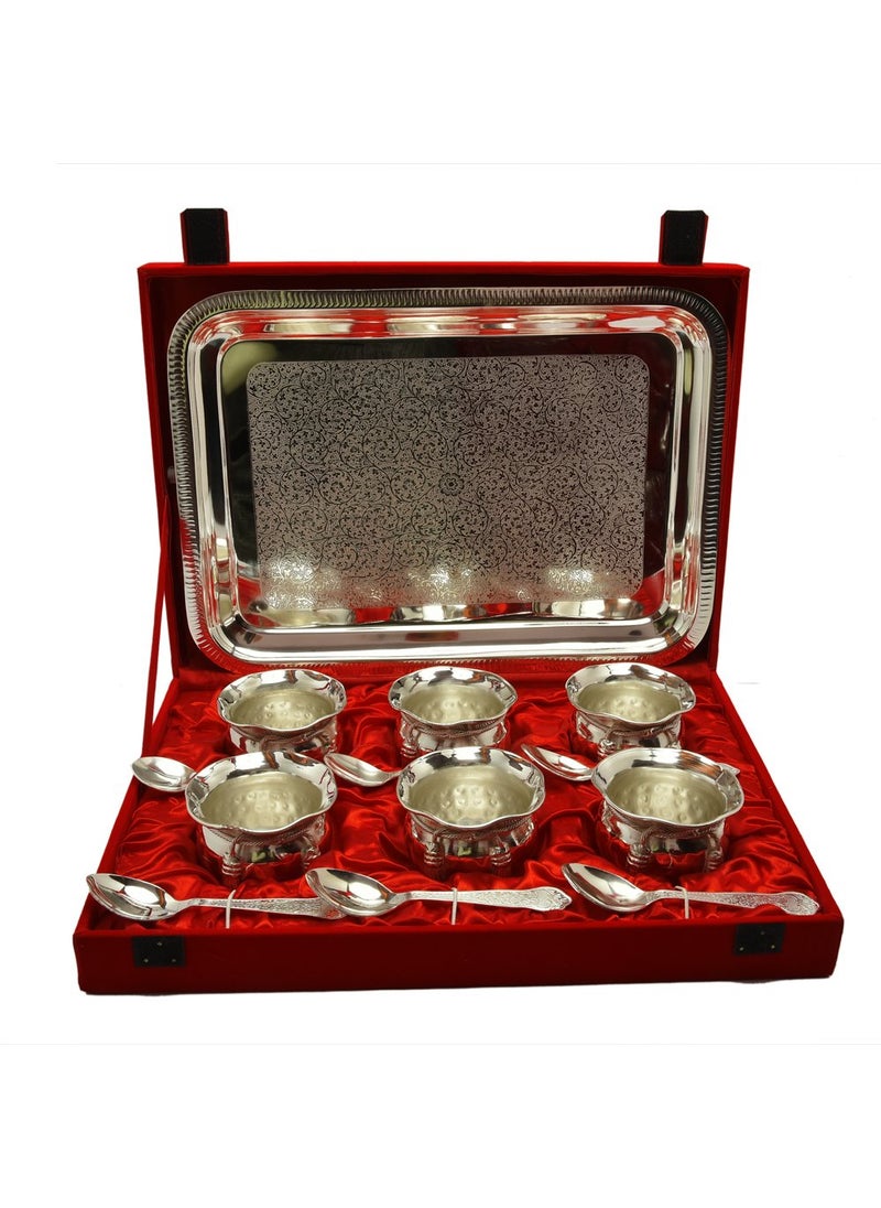 AC ANAND CRAFTS AC ANAND CRAFTS Silver Plated Brass Handi Set 13 Pcs for Diwali Gift  - Image 1