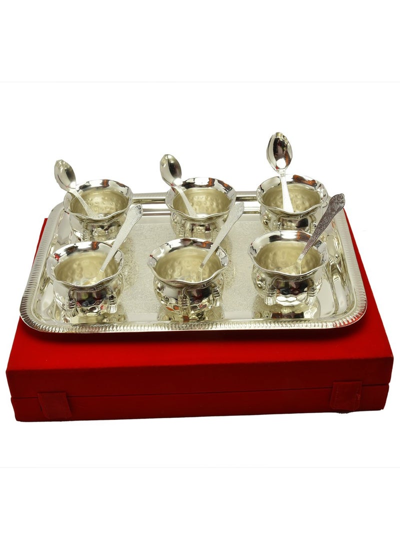 AC ANAND CRAFTS AC ANAND CRAFTS Silver Plated Brass Handi Set 13 Pcs for Diwali Gift  - Image 2