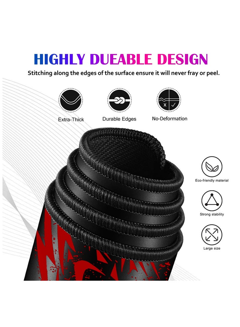 TYCTIX Extended Gaming Mouse Pad 700x300mm – Non-Slip Rubber Base, Smooth Cloth Surface, Red Leopard Design – Perfect for Desks, Keyboards, and Office Use  - Image 5
