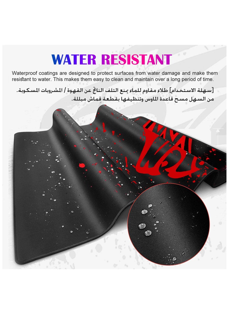 TYCTIX Extended Gaming Mouse Pad 700x300mm – Non-Slip Rubber Base, Smooth Cloth Surface, Red Leopard Design – Perfect for Desks, Keyboards, and Office Use  - Image 3