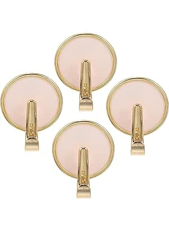 White Round Self Adhesive Hooks 4Pcs Wall Hanging Towel Storage Hangers For Kitchen Bathroom - Image 1