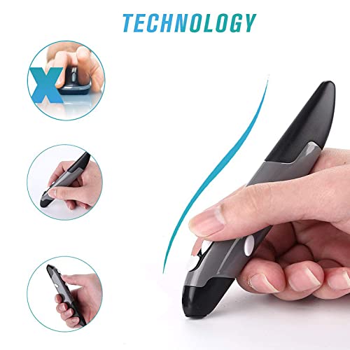 lychee Wireless Optical Pocket Pen Mouse, 2.4GHZ USB Wireless Optical Mini Air Mouse for PC Laptop Notebook Computer Mac (Grey) - Image 5