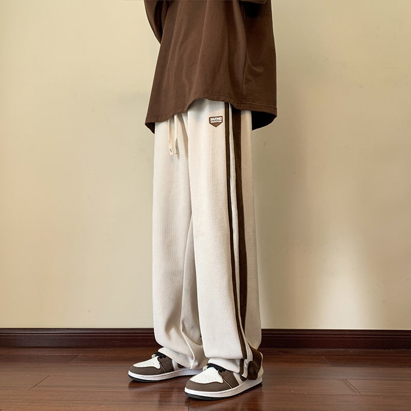 Trendy Corduroy Velour Lined Mens Casual Pants Apricot (regular)  - Image 1