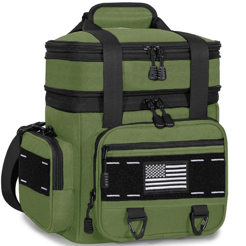 TENKIST Expandable Tactical Lunch Box, Large Insulated Lunch Cooler Bag Heavy Duty Leakproof Lunch Pail for Men Adults Work Office Outdoor Picnic Trips,16L,Army Green - Image 1