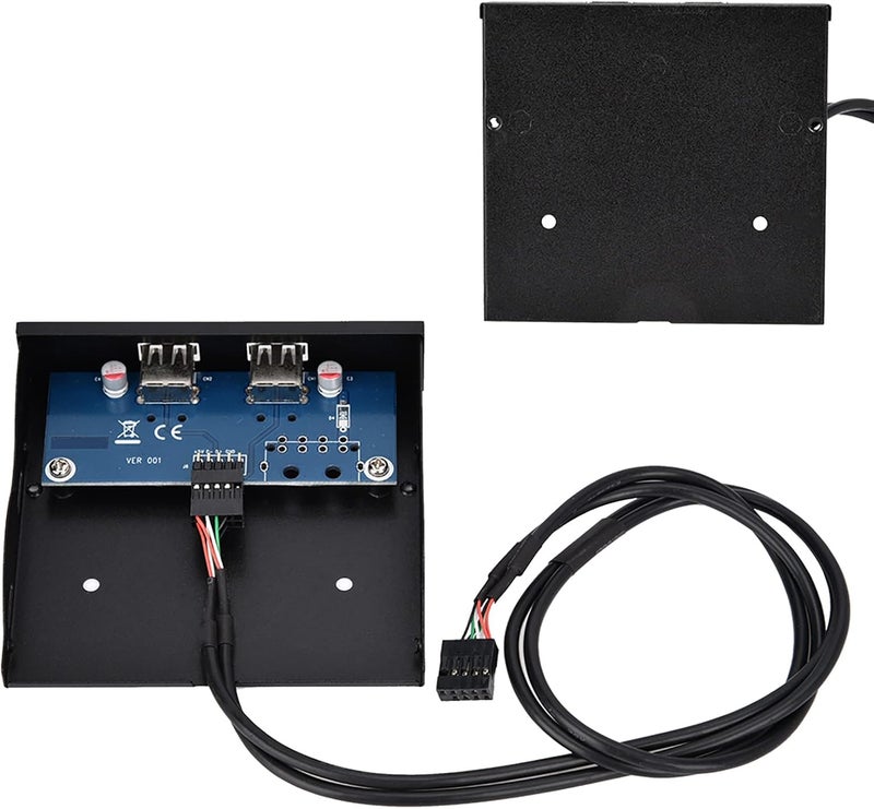Socobeta USB 2.0 Front Panel 3.5 Inch Floppy Bay 9 Pin to 2 USB 2.0 HUB Parallel Interface Part Number: Socobetagxvy0ked5o Compatible with Desktop Computer Laptop macOS Linux - Image 3