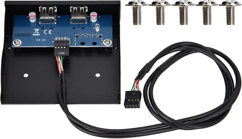 Socobeta USB 2.0 Front Panel 3.5 Inch Floppy Bay 9 Pin to 2 USB 2.0 HUB Parallel Interface Part Number: Socobetagxvy0ked5o Compatible with Desktop Computer Laptop macOS Linux - Image 4