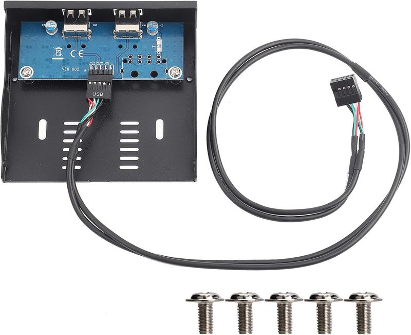 Socobeta USB 2.0 Front Panel 3.5 Inch Floppy Bay 9 Pin to 2 USB 2.0 HUB Parallel Interface Part Number: Socobetagxvy0ked5o Compatible with Desktop Computer Laptop macOS Linux - Image 1