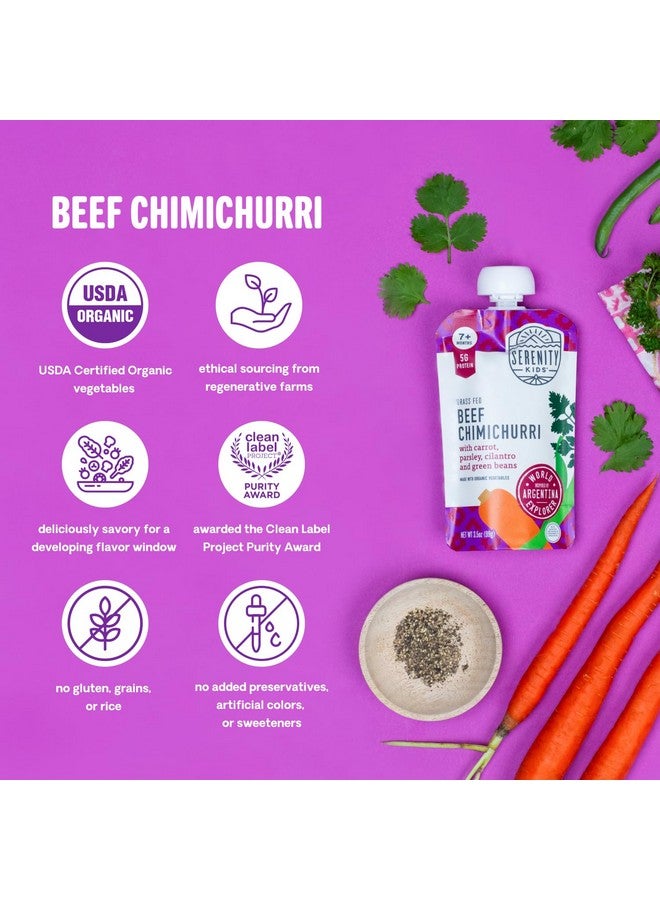 Serenity Kids 7+ Months World Explorers Baby Food Pouches Puree Made With Ethically Sourced Meats & Organic Veggies | 3.5 Ounce BPA-Free Pouch | Beef Chimichurri | 6 Count - Image 4